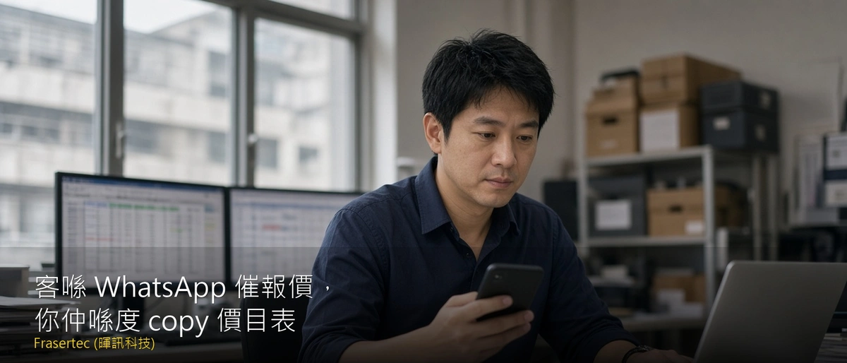 客喺 WhatsApp 催報價，你仲喺度 copy 價目表