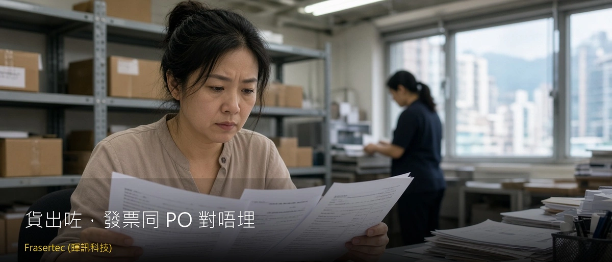 貨出咗，發票同 PO 對唔埋？開票跟隨已確認訂單自動三方比對