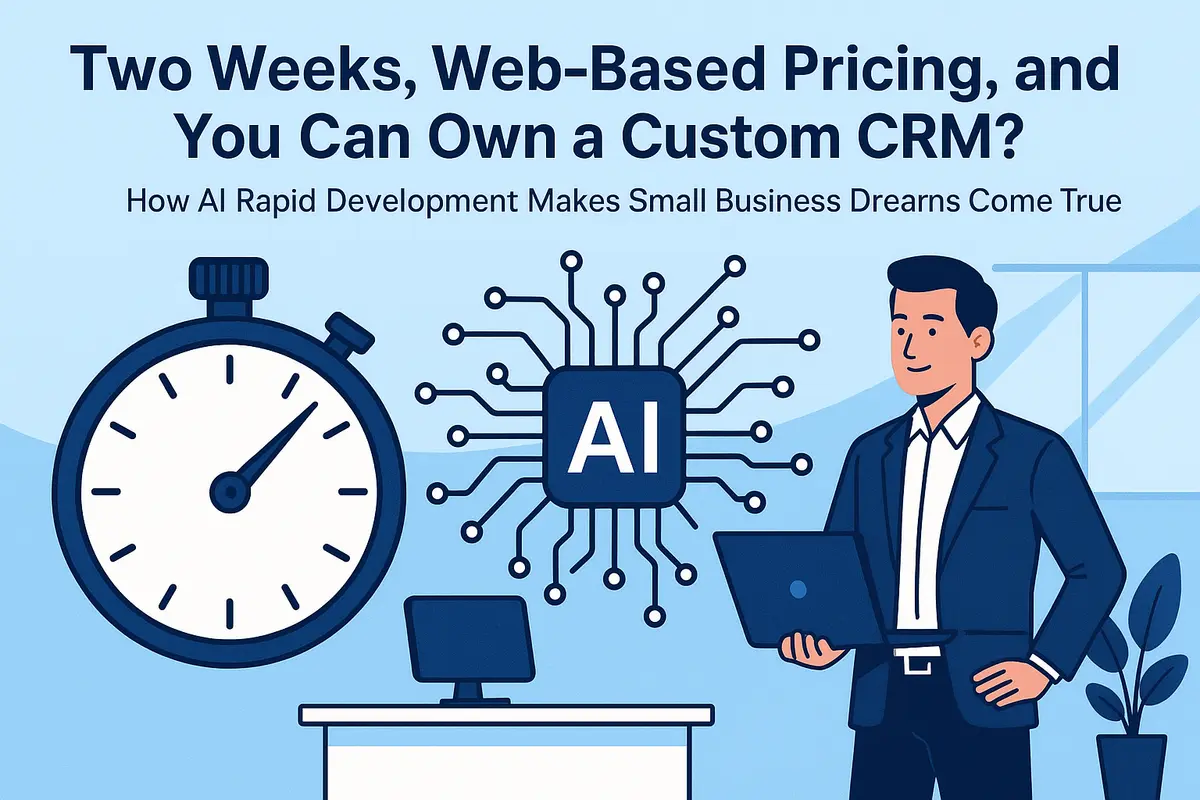 Two Weeks, Web-Based Pricing, and You Can Own a Custom CRM? How AI Rapid Development Makes Small Business Dreams Come True